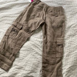 NWT! Alice & Olivia Linen Cargo Pants Sz 2